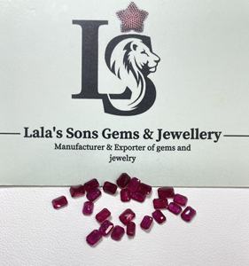 Rubí Birmano Calentado 100% Natural de Alta Calidad, Corte Octogonal de 3x4-3x5mm, Color Rojo Rosado, Gema Suelta para Joyería - Product Image 5