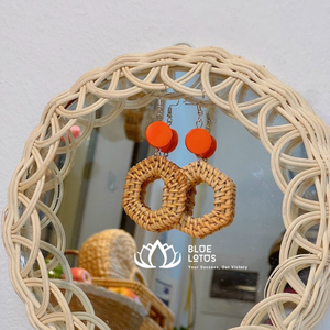 BOUCLES D'OREILLES EN ROTIN DU VIETNAM AVEC PRIX BON MARCHÉ + 84 961066080 Mme Heidi - Product Image 6