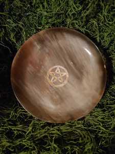 Assiette/Bol en corne naturelle de buffle/vache - Vaisselle de camping écologique peinte à la main, taille personnalisée - Product Image 3