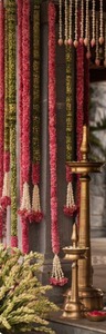Long <b>Pink</b> Jasmine Flower and White Rajnigandha Flower Decoration Garland for Wedding Decoration and Photo Prop Backdrop - Product Image 2