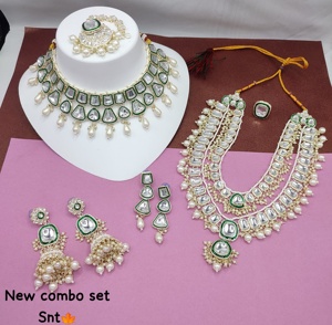 DEUX PIÈCES ÉLÉGANTES TRADITIONNELLES MOTIPEARL MOYEN COLLIER & FASHIONNABLE RAS DE Cou COLLIER ENSEMBLE DE BIJOUX FEMMES & FILLES - Product Image 2