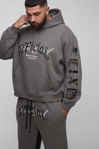 High-Demand Homme Streetwear Oversized Tracksuit for Men Plus Size Official Embroidery Hooded Relaxed Flare Gym Wear Set - Product Image 3