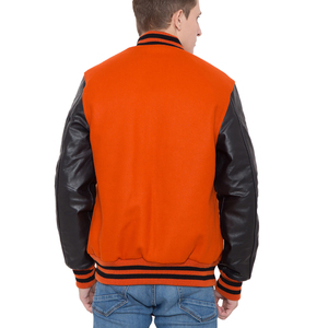 Chaqueta Universitaria de Béisbol Estilo Letterman para Hombre, Cuello Alto, Fabricantes de Ropa, Manga de Cuero PU Personalizada, Estilo Urbano - Product Image 4