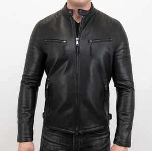 Veste en cuir pour homme de haute qualité, design haut de gamme, 100% cuir, imperméable, coupe-vent, respirante, doublure matelassée, col montant, manches longues - Product Image 1