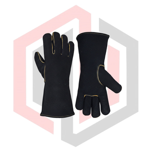 Guantes de Trabajo de Cuero Tig Negro, Resistentes y Duraderos, de 11 oz de Grosor, Antiestáticos, Resistentes a Desgarros, Anticorte, para Bomberos - Product Image 4
