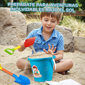 Set da Spiaggia per Bambini, Secchiello e Palette in Plastica Pieghevoli e Morbide per Giochi in Piscina - Product Image 6