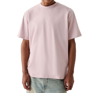 Boxy Men's T-Shirt 100% Cotton Baby Pink O-Neck Short Sleeve Breathable Canvas Fabric Casual Style at Wholesale Prices - Product Image 1