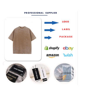 Haute qualité Vintage lourd Stonewash surdimensionné goutte épaule T-shirt Streetwear bonne qualité vêtements T-shirt pour hommes - Product Image 5