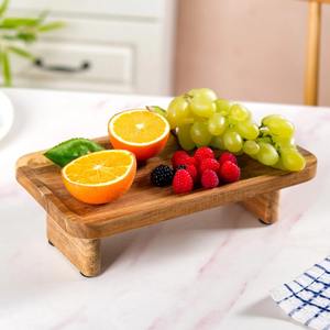 Plato elevado de madera multiusos, bandeja de servir de madera elevada, plato elevado de madera para decoración y comida - Product Image 1