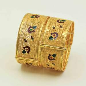 Wholesale Dye Gold Plated <b>Kada</b> Bangles, Traditional Dye Gold <b>Kada</b> Bangles, Brass Gold <b>Kada</b> Bangles, Custom Bangles Manufacturer. - Product Image 1