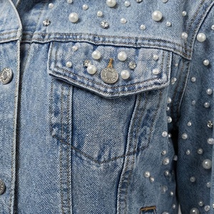 Oferta de Descuento Chaqueta Vaquera para Mujer, Estilo Moderno con Dobladillo Deshilachado, Acabado Lavado, Corte Holgado, Ropa de Calle a la Moda, Abrigo Elegante de Alta Calidad - Product Image 5