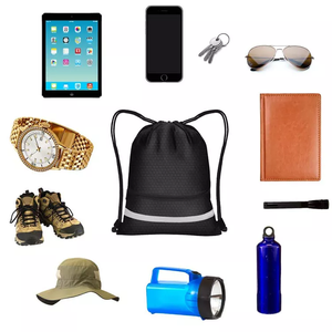 2026 Venta caliente mochila impermeable duradera bolsa con cordón de poliéster con bolsillo con cremallera - Product Image 4