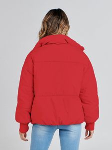 <b>Wool</b> Blend Women Puffer Jacket Custom <b>Quilted</b> Down Warm Streetwear Casual Fashion OEM Manufacturer Factory Supplier - Product Image 6