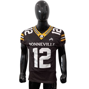 Camisetas de fútbol americano personalizadas OEM ODM para jóvenes y adultos, ropa de equipo con nombre y número, ropa deportiva con panel de malla - Product Image 1