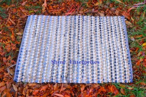 Alfombras de algodón hechas a mano para oficina, alfombras tejidas vibrantes con patrón novedoso, antideslizantes, lavables y duraderas para alfombrilla de playa - Product Image 2