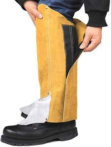 Protector de Piernas de Cuero Dividido para Soldador, Protección para los Pies, Resistente a la Soldadura, Color Personalizado, Tamaño Personalizado, Garantía de 3 Años - Product Image 6
