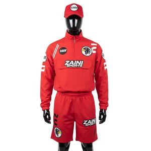 Conjunto Corto Deportivo Rojo Transpirable de Poliéster de Calidad para Hombre con Corte de Paneles y Logotipo Personalizado, Conjunto Corto Deportivo de Talla Grande - Product Image 1