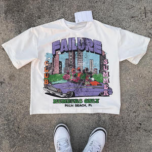 Venta caliente Regular Fit Solid Hip Hop Dtg Camiseta Calidad premium 100% Algodón Drop-Shoulders para hombres - Product Image 4