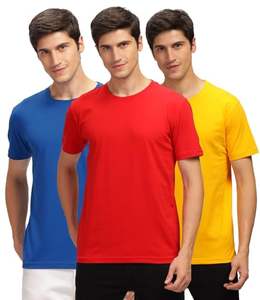 เสื้อยืดผู้ชายคุณภาพสูง 220gsm ผ้าโพลีเอสเตอร์/คอตตอน 100% ทรงปกติ พิมพ์โลโก้ตามสั่ง คุณสมบัติป้องกันการหดตัว คอทรงโอ - Product Image 2