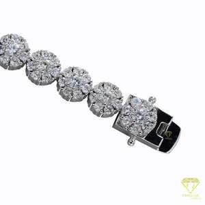 Bracelet en Argent Glacé Moissanite de Luxe Unisexe Classique Cluster Diamant Hip Hop Bling Bijoux Étanche Fine Chaîne Bracelet à Maillons - Product Image 3