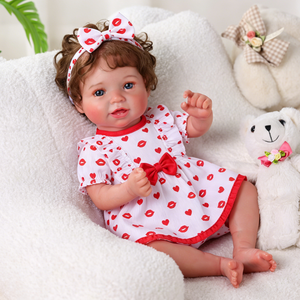Poupées reborn Babeside Vead de 20 pouces, cadeau de la Saint-Valentin pour filles, tête en vinyle, membres en tissu, corps réaliste, poupée bébé réaliste - Product Image 5