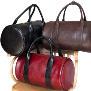 Bolso de lona informal deportivo de lujo de cuero negro Unisex correa ajustable forro de cuero de ajuste Premium herrajes libres de óxido 20-30L - Product Image 5