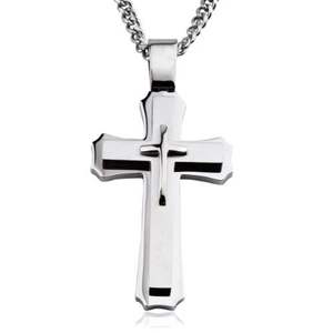 High Quality Stainless Steel Religious Christian <b>Jewelry</b> Cross Pendant Necklace Wholesale Fashion Simple Design Necklace for Men - Product Image 6