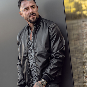 Unisex Men's Real Leather Biker Jacket Stand Collar Windbreaker Streetwear Custom Logo Front Winter <b>Canvas</b> <b>Plain</b> Dyed Wholesale - Product Image 1