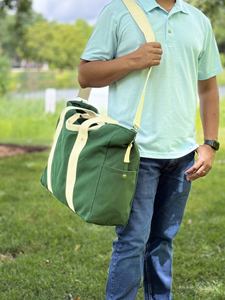 Sac de voyage multifonctionnel de luxe en toile écologique Voyeger avec fermeture éclair, grande capacité, sac de week-end, bagage à main - Product Image 2