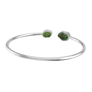 Premium 925 Sterling Silver Trendy Réglable Bracelet Bracelets Émeraude Gemme Forme Brute Twister Bracelet Cadeau Femmes - Product Image 4