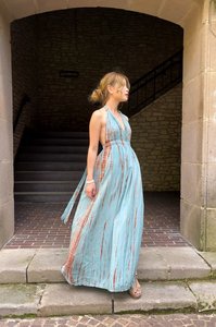 Ladies Summer Beach Tie Dye Backless Long Sexy Summer Maxi Dress Spaghetti Strap Boho Beach Wear For Women Ladies Dress - Product Image 2