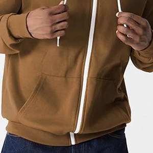 เสื้อฮู้ดมีซิปสำหรับผู้ชายผ้าคอตตอน100% มีฮู้ดสำหรับฤดูหนาวเปิดไหล่ตกเสื้อผ้าลำลองสำหรับผู้ชาย - Product Image 6