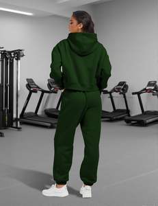 SUDADERO de algodón 100%, conjunto ligero con capucha, cierre de cordón, invierno, ecológico, lavado a la piedra, estampado de diamantes de imitación adornados - Product Image 4