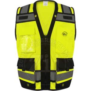 Chaleco reflectante impermeable amarillo de poliéster de alta visibilidad ANSI clase 2, logotipo personalizado para seguridad en la construcción, ropa de seguridad en el trabajo - Product Image 1