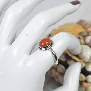 <b>Top</b> Quality Carnelian Smooth Oval Shape Gemstone Ring 925 Sterling <b>Silver</b> Party Wear Rings Jewelry From Indian Manufacturer Bulk - Product Image 4