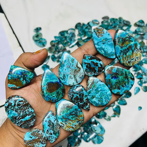 Lote al por mayor de piedras preciosas sueltas de color turquesa crisocola para joyería, cabujón de cristal de la mejor calidad hecho a mano para hacer piedra - Product Image 1