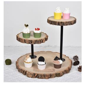 Support à gâteau multifonctionnel rond et pliable en bois pour gâteau de mariage, pizza et dessert, décorations de fête, matériel PC - Product Image 2