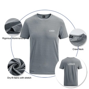 New Tech Cool-silk Respirant Dry-fit Mesh Fabric Sweatshirts courts Logo personnalisé Hommes Polyester Spandex T-shirts - Product Image 2
