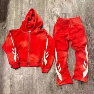 Ensemble de survêtement de qualité supérieure, pantalon de survêtement et sweat-shirt, pull personnalisé, survêtement délavé à l'acide, 100% coton - Product Image 1