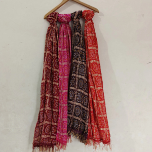 Unisex Traditional Indian Bandhana Dupatta Trendy Wedding <b>Shawl</b> for Halloween Festive Diwali Return Gift for Groomsmen - Product Image 1