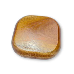 Plato de cena de bambú ecológico para el hogar, 140x140x18mm, madera Khaya, platos duraderos para servir aperitivos y postres con patrón de plantas - Product Image 3