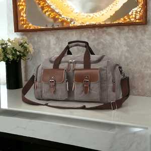 Bolsa de lona de viaje de gran capacidad personalizada al por mayor, bolsa de viaje de fin de semana con cierre de cremallera para noche, bolsas de accesorios Unisex OEM FBA - Product Image 1