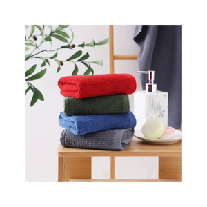 Ensemble de six torchons de cuisine en tissu éponge bleu marine, couleur unie, durables, personnalisés, séchage rapide, tissage rectangulaire, lavables en machine - Product Image 3