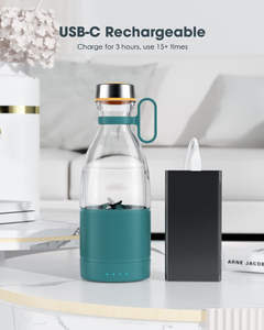 Mini-mixeur personnel rechargeable USB de haute qualité pour smoothies, avec récipient en verre, portable pour voiture – Vente en gros - Product Image 4