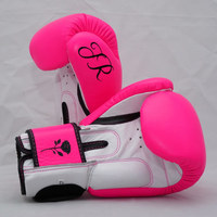 Guantes de Boxeo Rosas Ligeros para Entrenamiento y Sparring, para Hombres, Mujeres y Niños, con Impresión Personalizada