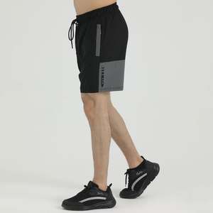 Men's Black Quick Dry <b>Athletic</b> Shorts With Side Stripe Drawstring Waist Sporty Bermuda Fit Polyester Workout Gym Shorts - Product Image 2