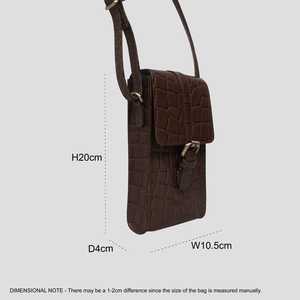 Mejor calidad hecha a mano con Croc de primera calidad en relieve de cuero genuino teléfono bandolera estilo inglés Top proveedor indio - Product Image 3