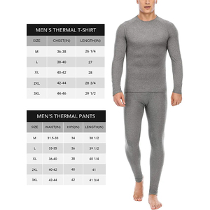 Respirant Hommes Long Johns Laine Thermique Bas Couche De Base Pour Temps Froid En Plein Air oem Sous Vêtements Thermique Porter Ensemble - Product Image 3