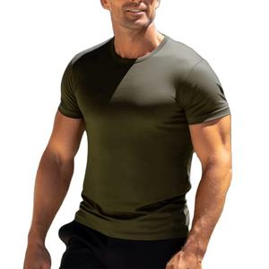 Camiseta Deportiva para Hombre, Talla Americana, Personalizada, Resistente al Agua y a las Manchas, de Poliéster/Algodón, Corte Ajustado, Tejido de Secado Rápido, Tallas Grandes, Elegante - Product Image 1