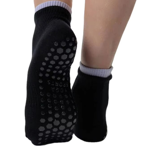 Mujeres ODM Stripe Cuff Yoga & Pilates Calcetines Transpirable Antideslizante Grippy Calcetines Deportivos Venta al por mayor Antideslizante Grip - Product Image 1